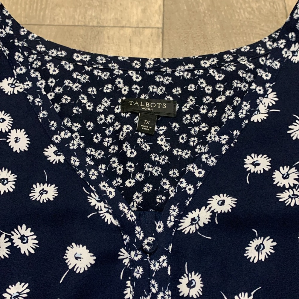 Womens Talbots Floral Sleeveless V-Neck Top Shirt - Picture 6 of 7